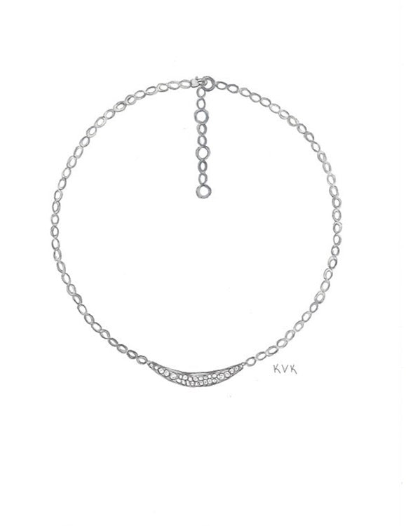 Cresent Diamond Necklace
