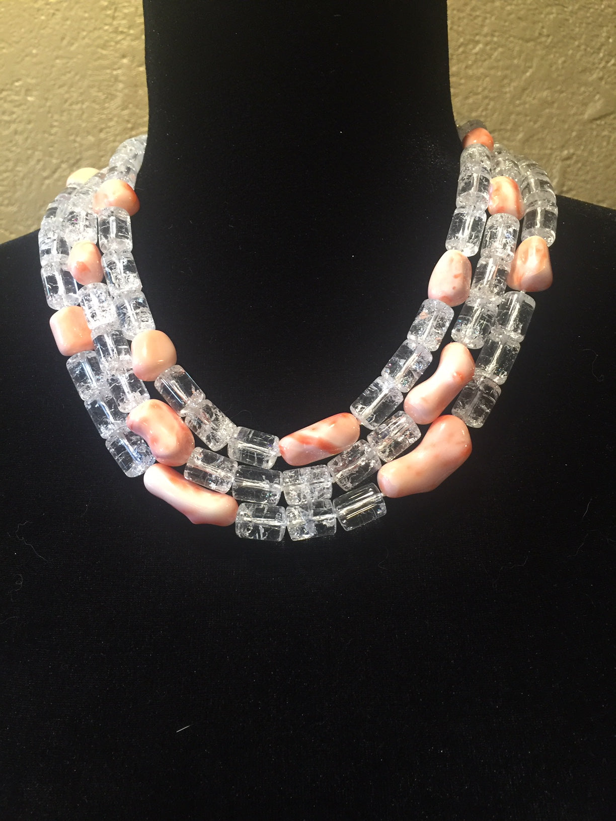 Angel Coral Triple Strand Necklace
