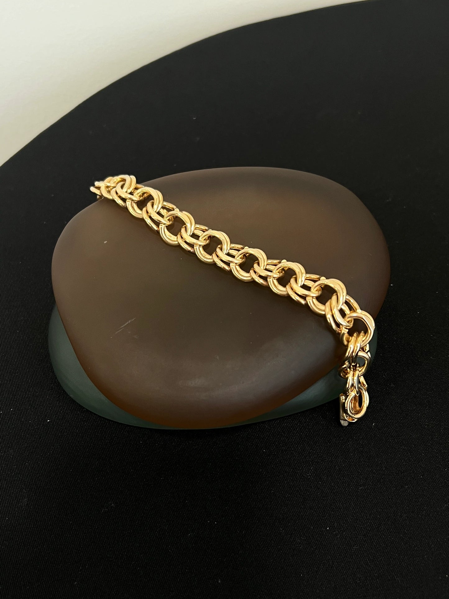 Heavy Double Link Gold Bracelet