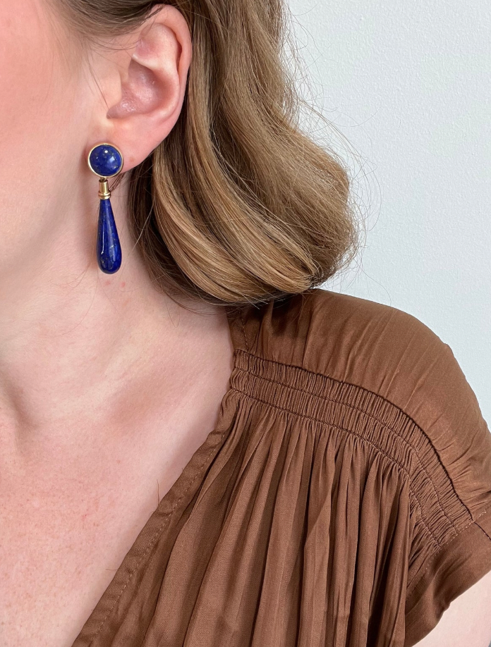 Lapis Lazuli Gold Earrings