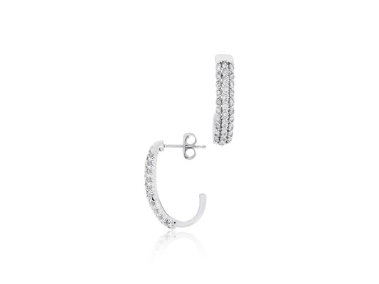 Half Hoop Diamond Earrings