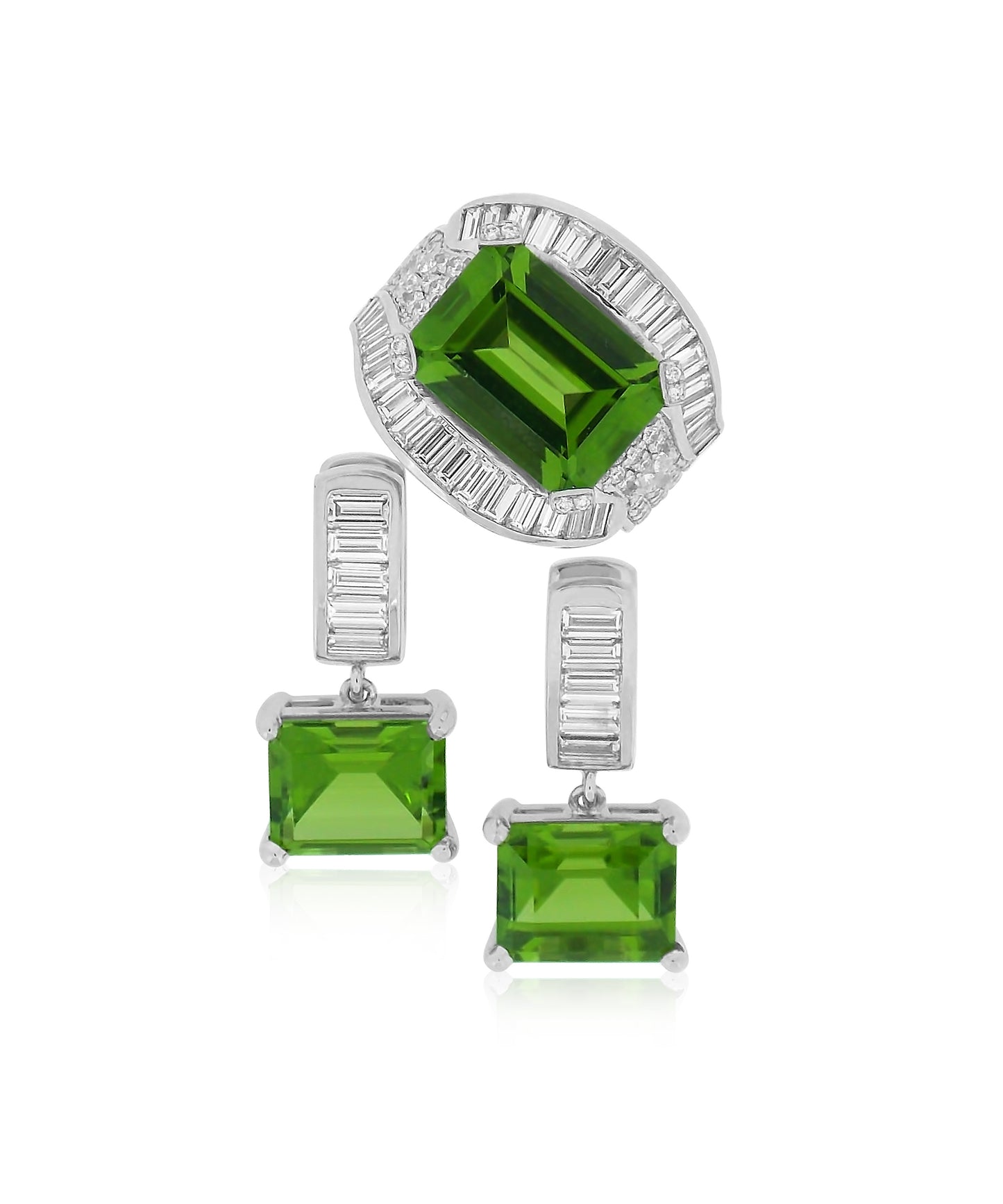 Custom Peridot Ring & Earrings