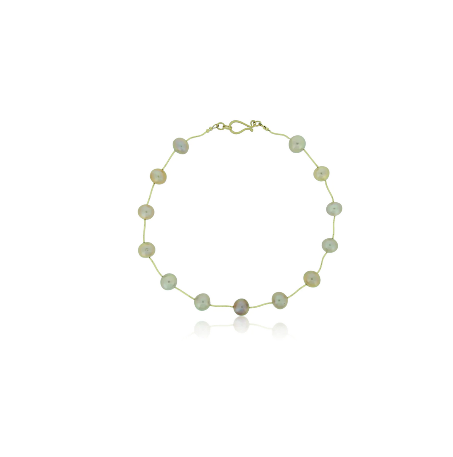 Pink Pearl and Gold Floating Necklace