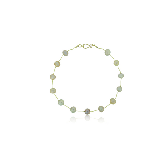 Pink Pearl and Gold Floating Necklace