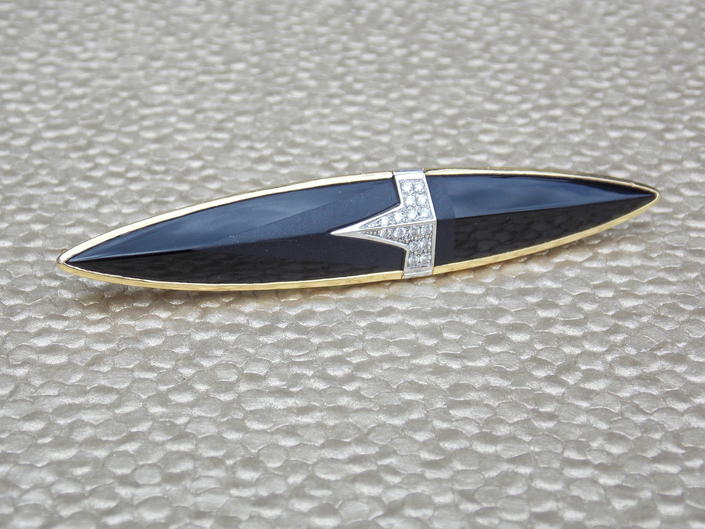 Diamond & Onyx Brooch