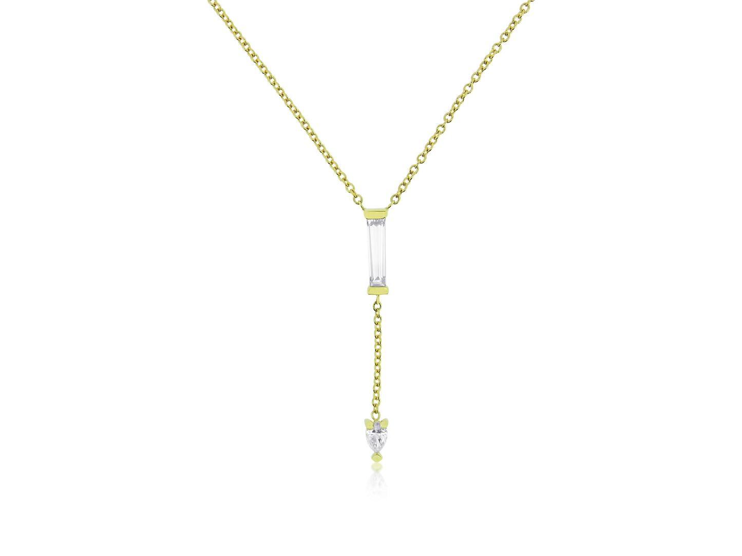 Baguette Diamond Drop Necklace