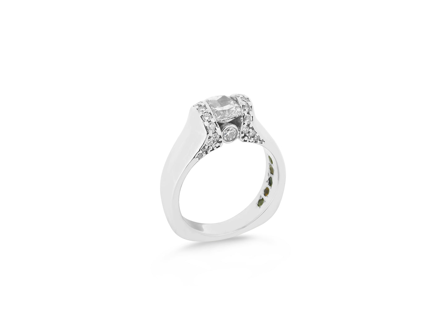 Elegant Cushion Custom Diamond Ring