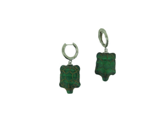 Green Turtle Earrings