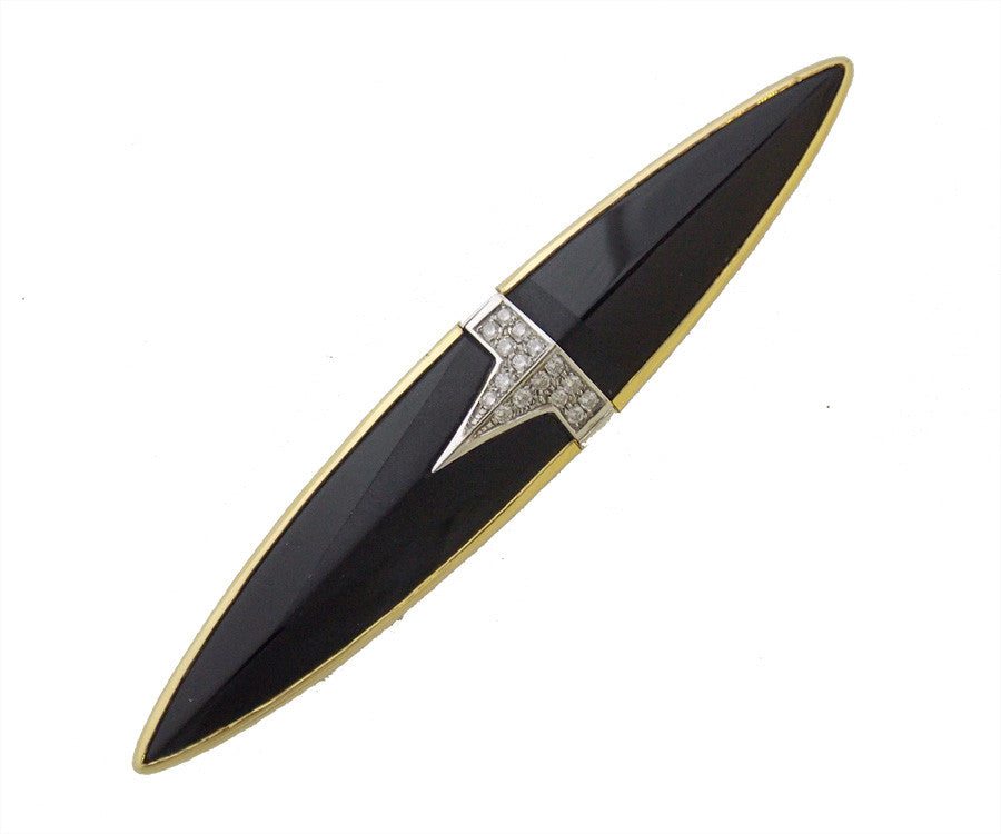 Diamond & Onyx Brooch