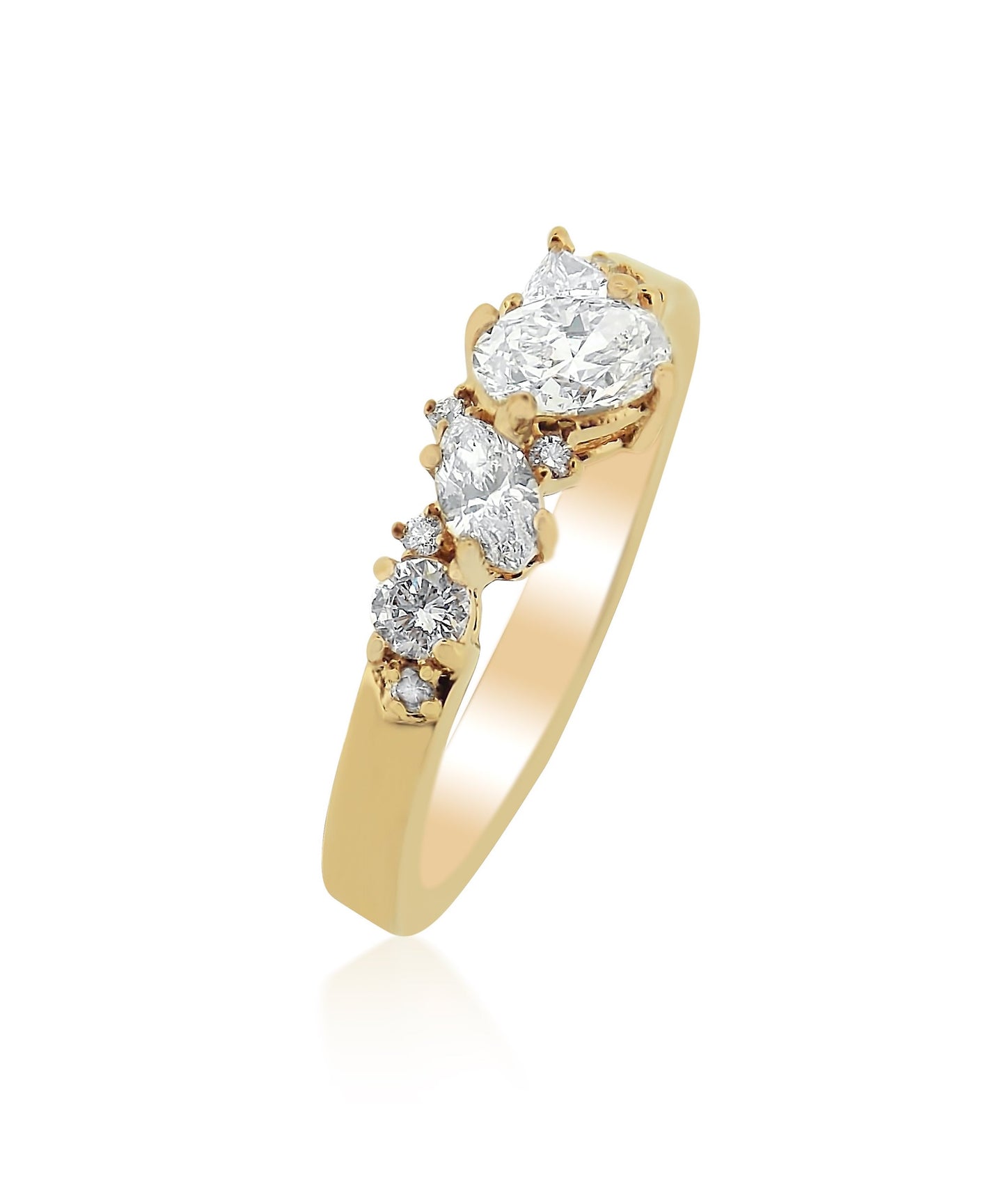 Scattered Diamond Engagement Ring